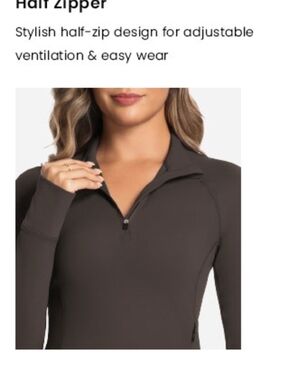 Women's Brown Workout Long-Sleeve Crop Zip Top - Sunzel